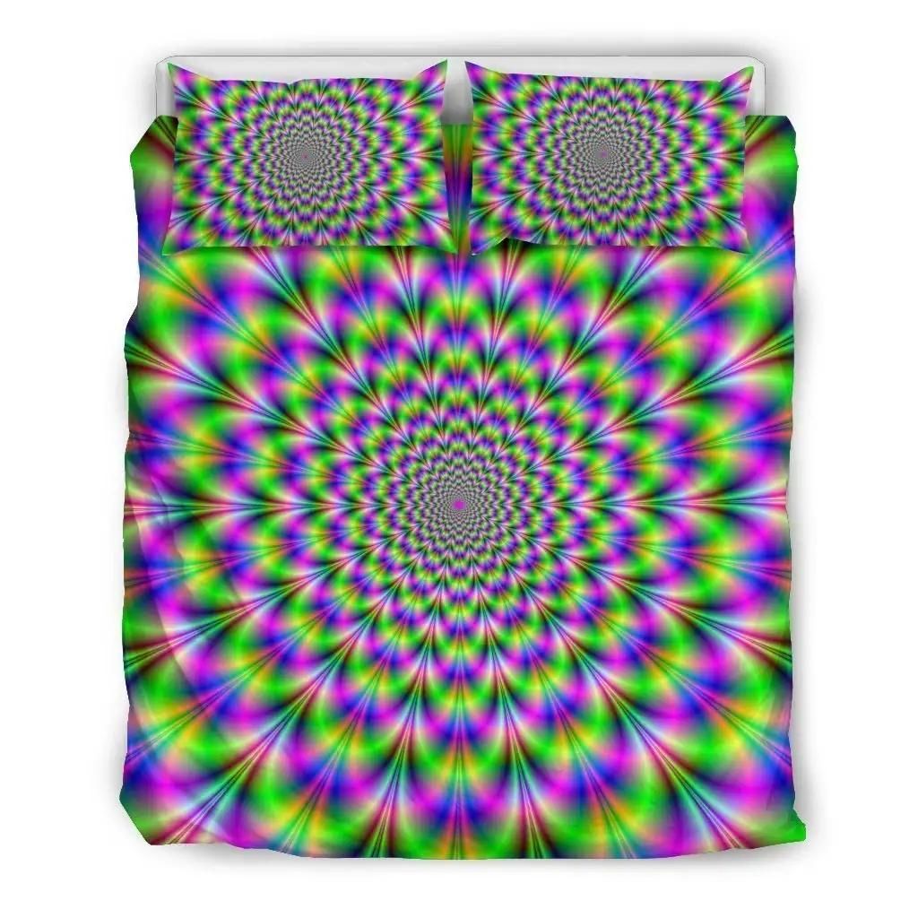 Neon Psychedelic Optical Illusion Duvet Cover Bedding Set