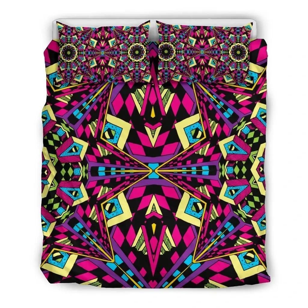 Psychedelic Ethnic Trippy Print Duvet Cover Bedding Set