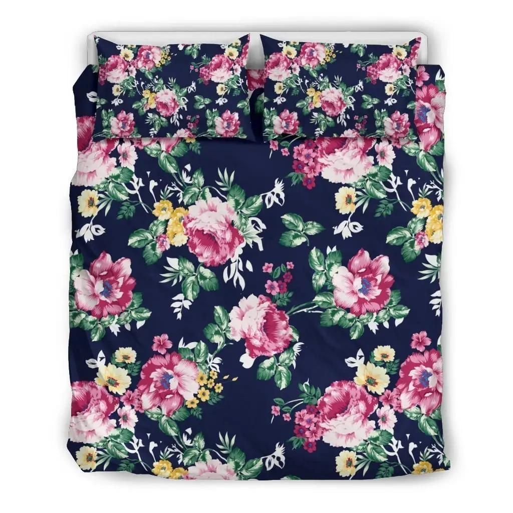 Vintage Blossom Floral Pattern Print Duvet Cover Bedding Set