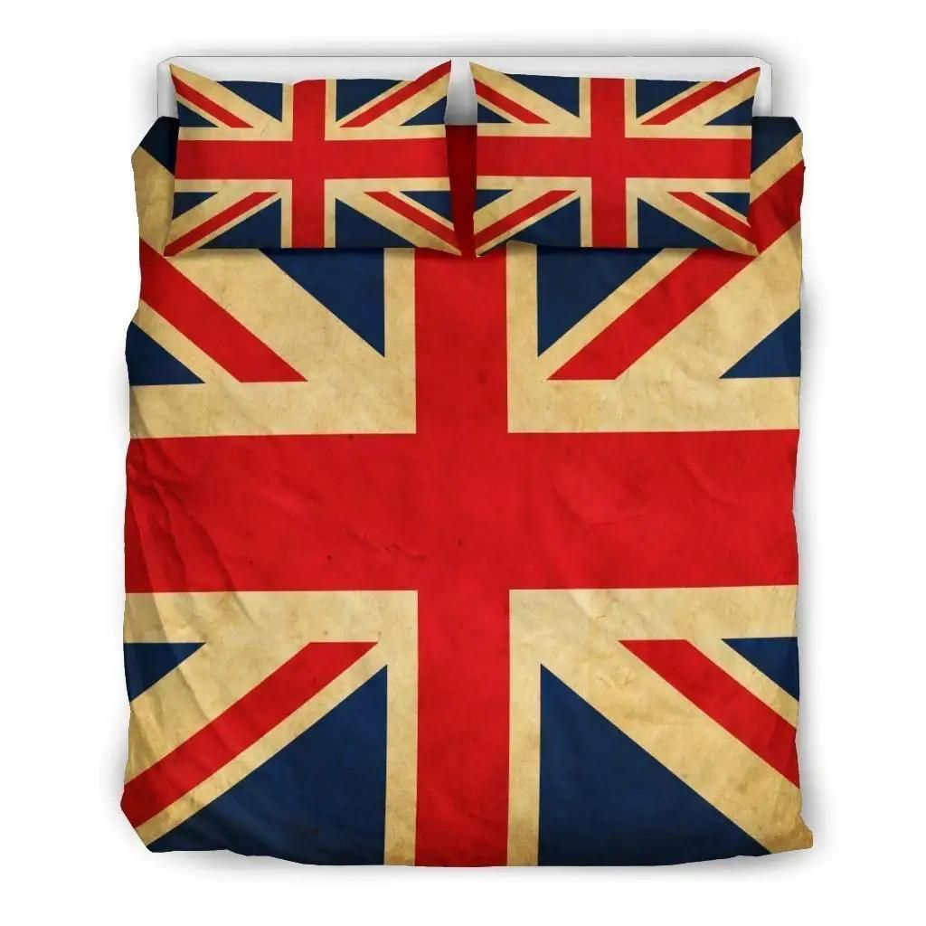 Vintage Union Jack British Flag Print Duvet Cover Bedding Set