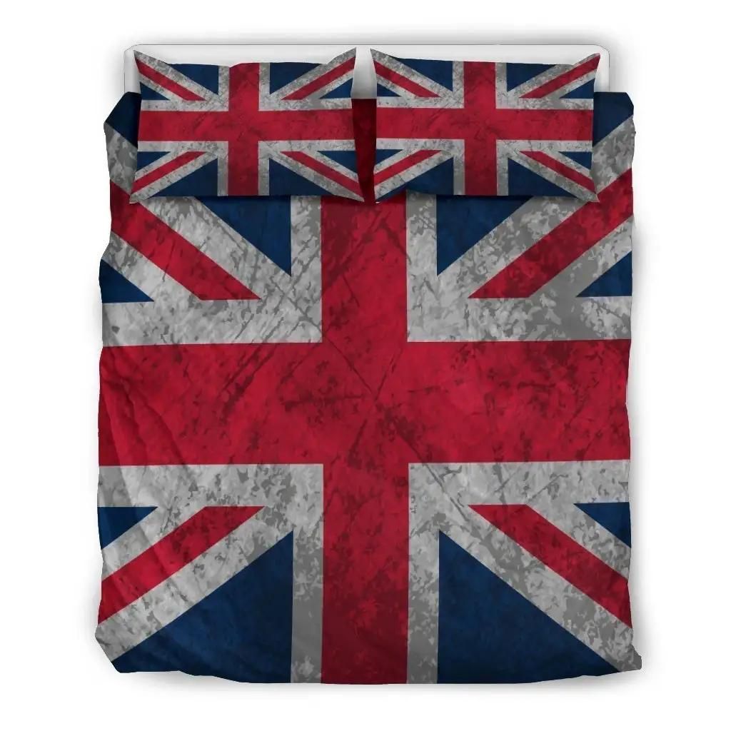 Old Grunge Union Jack British Flag Print Duvet Cover Bedding Set