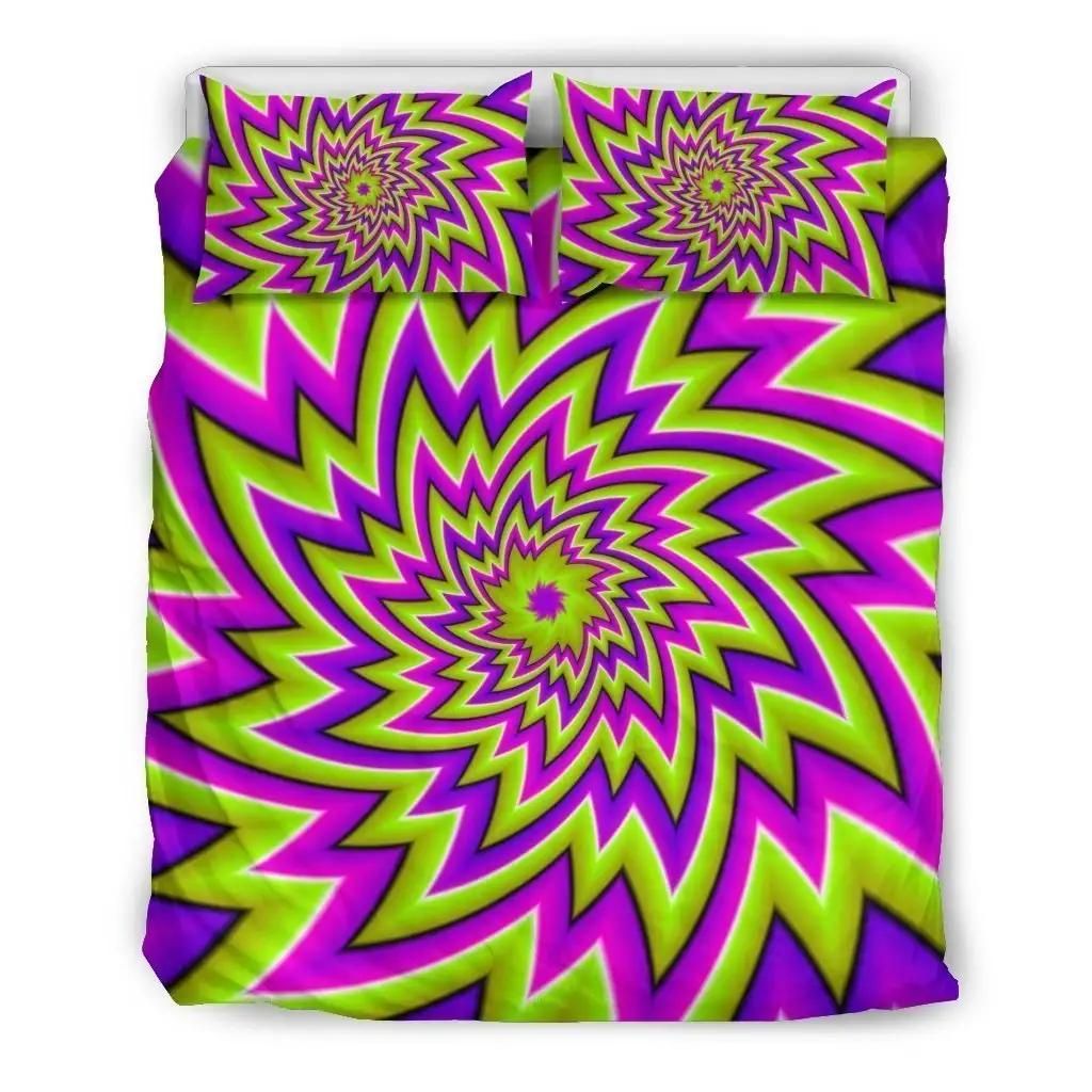 Green Big Bang Moving Optical Illusion Duvet Cover Bedding Set