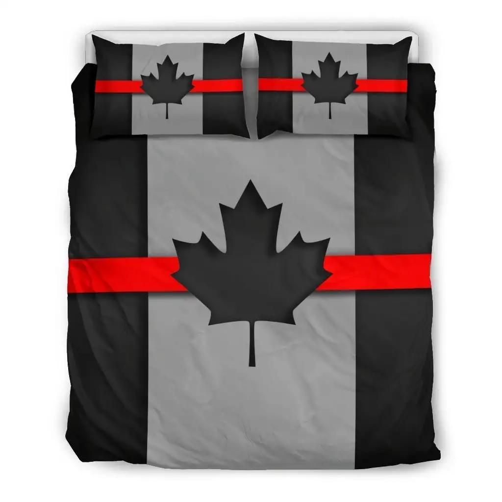 Thin Red Line Canada Duvet Cover Bedding Set