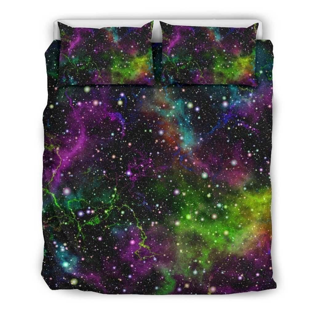 Abstract Dark Galaxy Space Print Duvet Cover Bedding Set