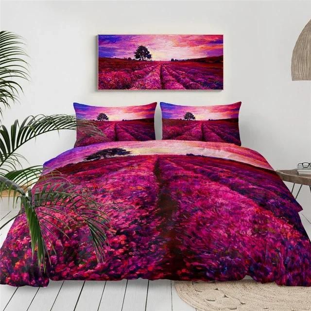 Lavender Flower Bedding Set Duvet Cover