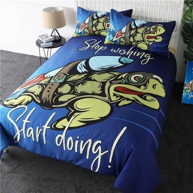 Rocket Turtle Bedding Set Duvet Cover