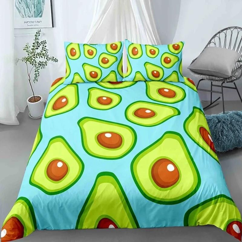 Cartooned Avocado Themed Bedding Set Duvet Cover