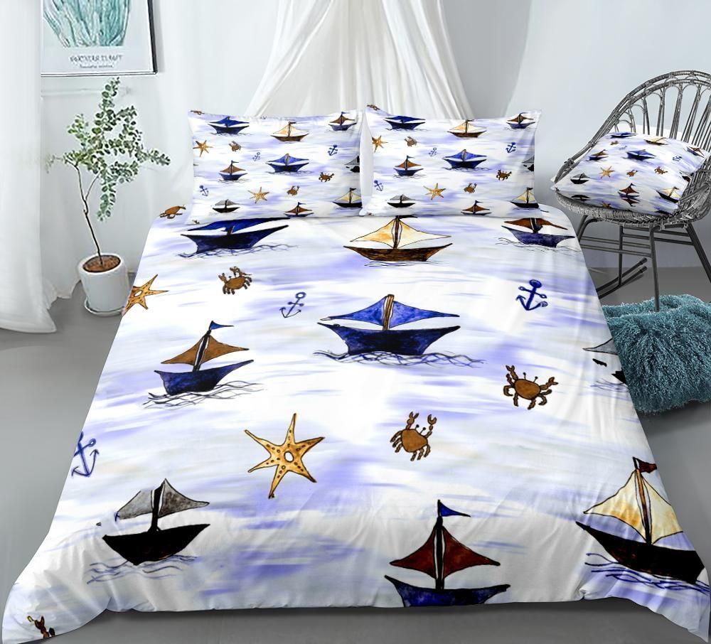 Sailboat Bedding Set Duvet Cover