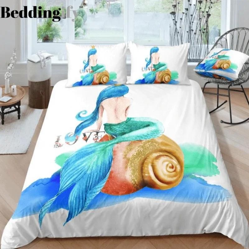 Shell and Mermaid Bedding Set Duvet Cover