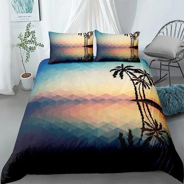 Tropical Coconut Tree Bedding Set Duvet Cover
