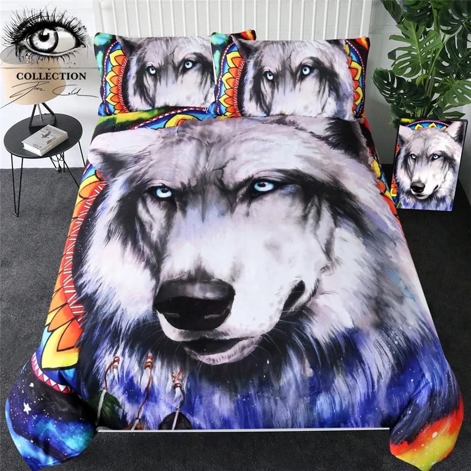 Wolf Galaxy by Pixie Cold Art Bedding Set Duvet Cover