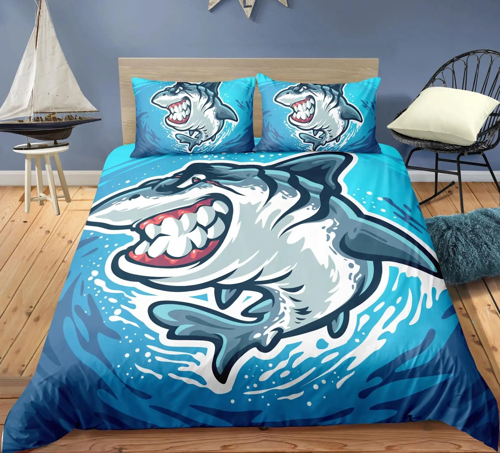 Smile Shark Bedding Set Duvet Cover
