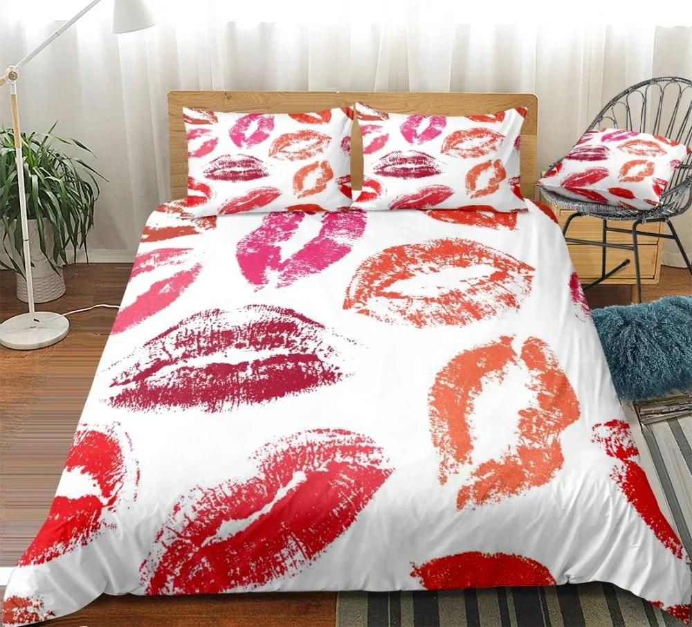 Red Lips Bedding Set Duvet Cover