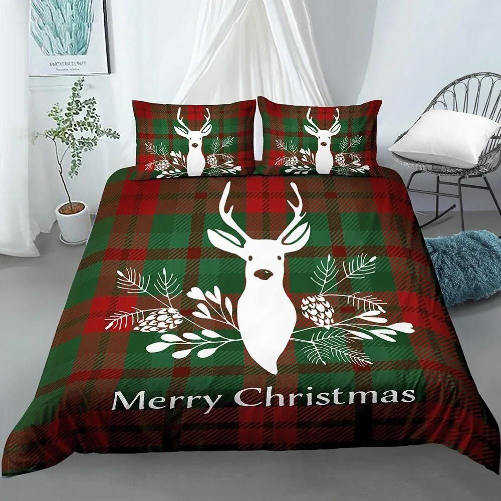 Merry Christmas Reindeer Bedding Set Duvet Cover