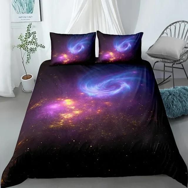 Purple Galaxy Astronaut Bedding Set Duvet Cover