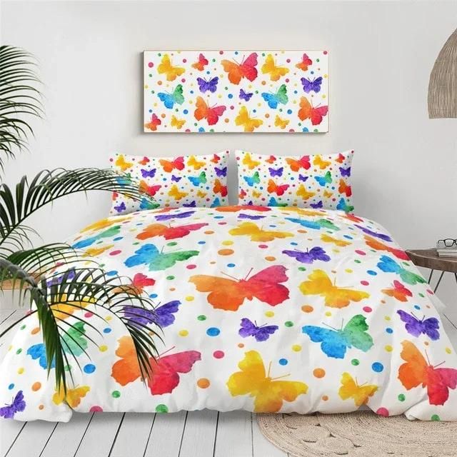 Rainbow Butterflies Bedding Set Duvet Cover