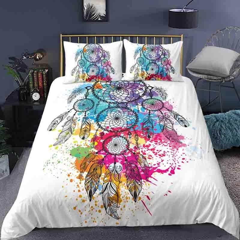 Colorful Dreamcatcher White Bedding Set Duvet Cover