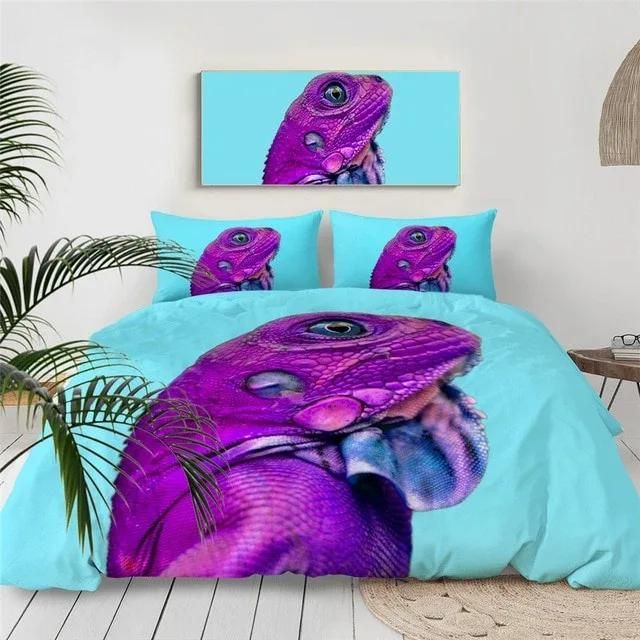 Purple Lizard Bedding Set Duvet Cover