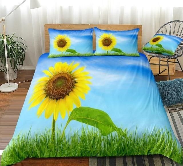 Sky Sunflower Bedding Set Duvet Cover