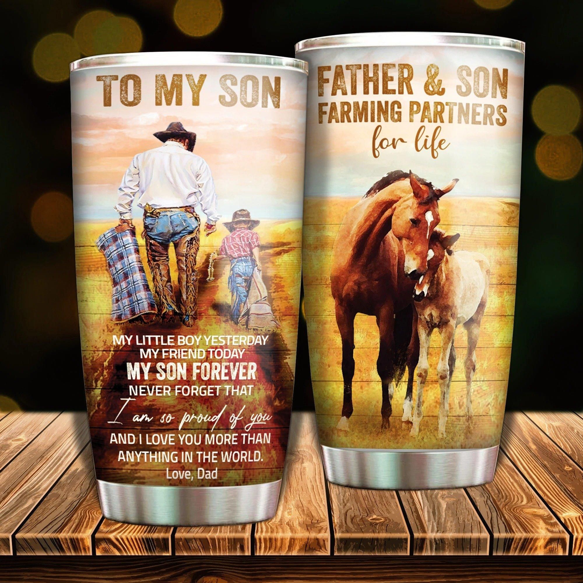 Dad To Son I Am So Proud Of You Son Gift Stainless Steel Tumbler Cup 20 Oz  Tc2959