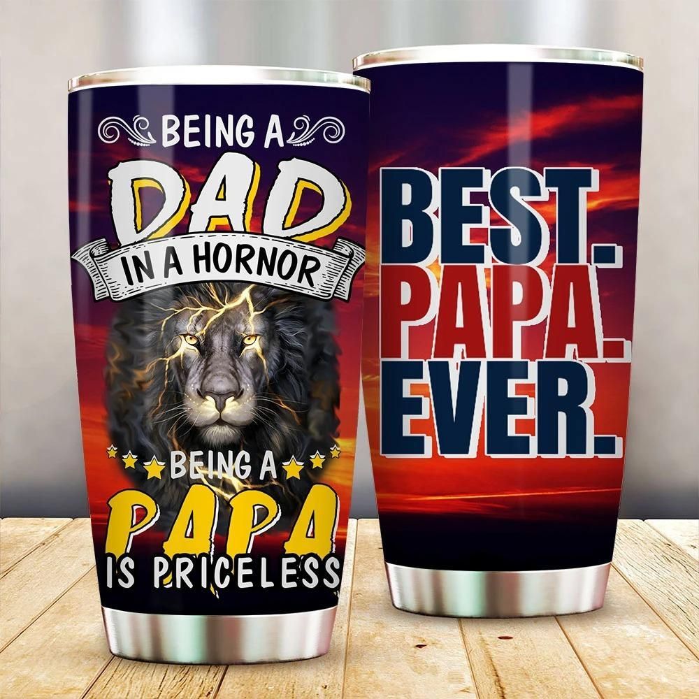 Best Papa Ever Dad Gift Stainless Steel Tumbler Cup 20 Oz  Tc2984