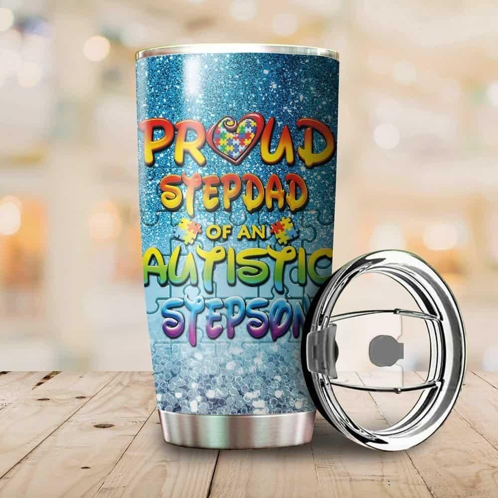 Proud Stepdad Of An Autistic Stepso Stainless Steel Tumbler Cup 20 Oz  Tc3006