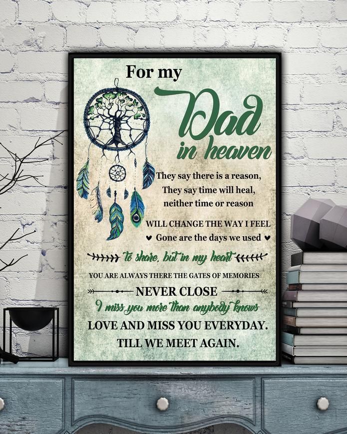 For Dad In Heaven Dad'S Gift Edge-To-Edge Printed Poster   P1470