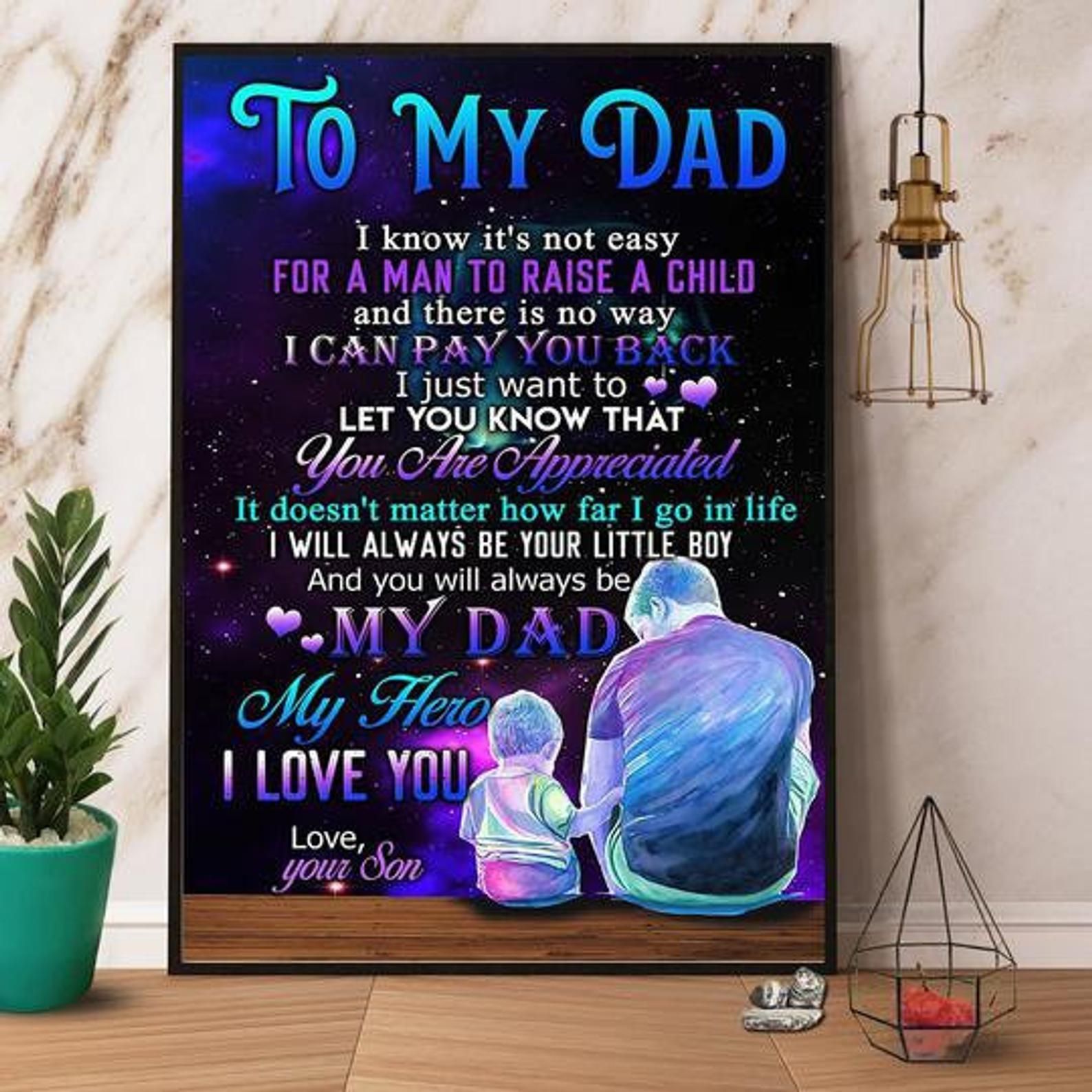 To My Dad From Son Edge-To-Edge Printed Poster   P1450
