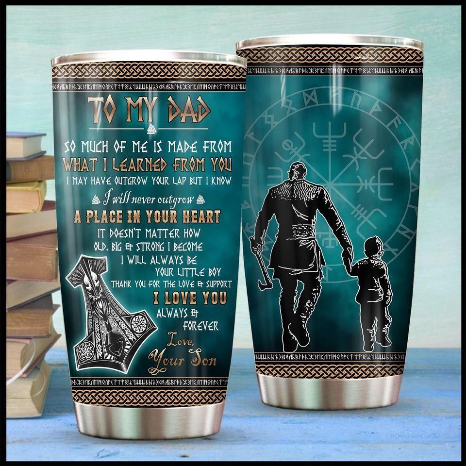 Viking - To My Dad From Son - Dad Gift Stainless Steel Tumbler Cup 20 Oz  Tc2484