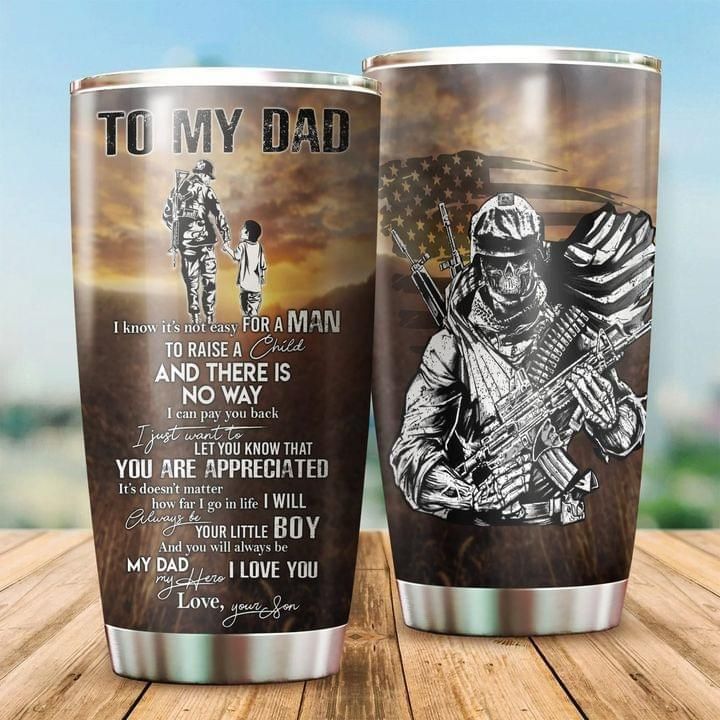 To My Dad From Son Stainless Steel Tumbler Cup 20 Oz   Tc2327
