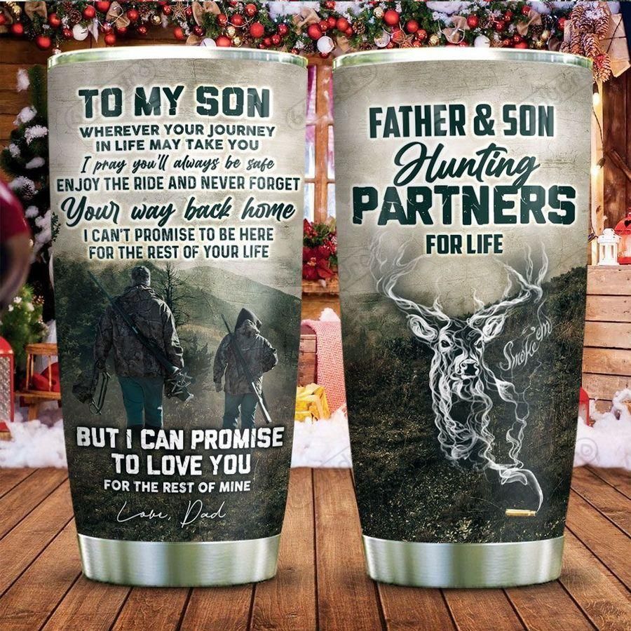 Father And Son Hunting Partners For Life Stainless Steel Tumbler Cup 20 Oz  Tc1865