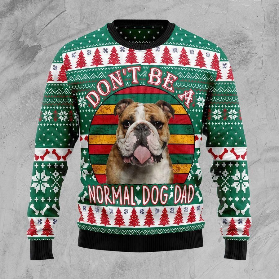 Bulldog Dad Christmas Ugly Sweater  Us1809