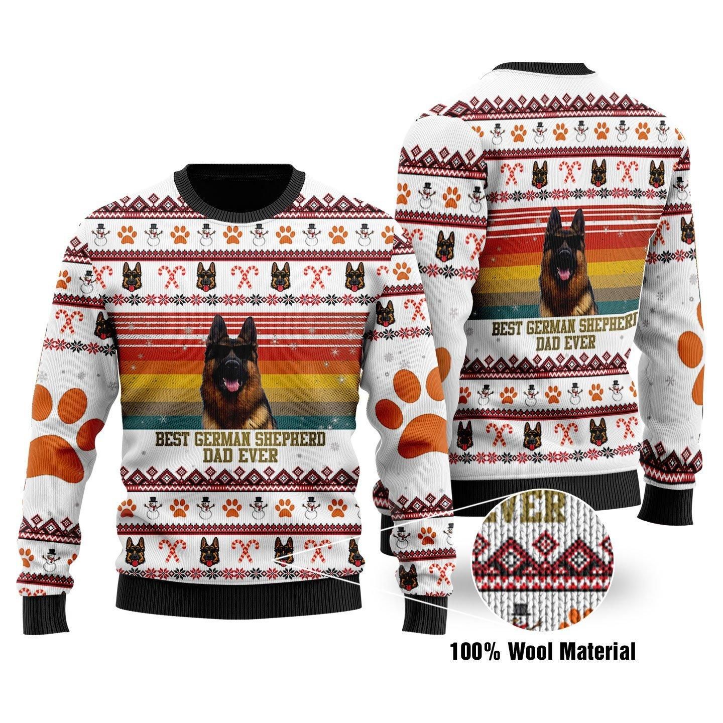 Best German Shepherd Dog Dad Christmas Ugly Sweater  Us1690