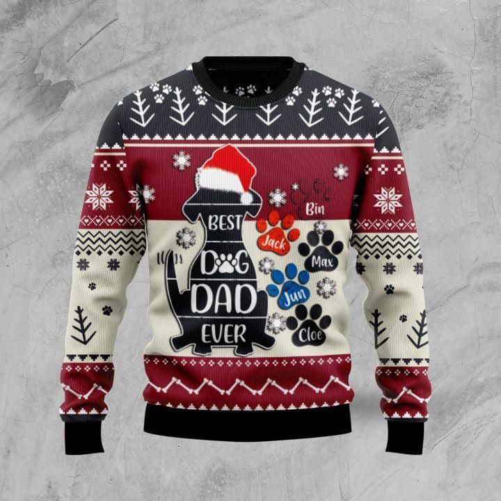 Best Dog Dad Ever Christmas Ugly Sweater  Us1470