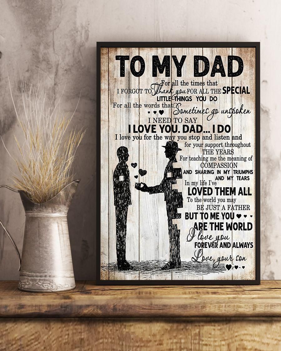 To My Dad I Love You Forever And Always Vertical Edge-To-Edge Printed Poster  P1002