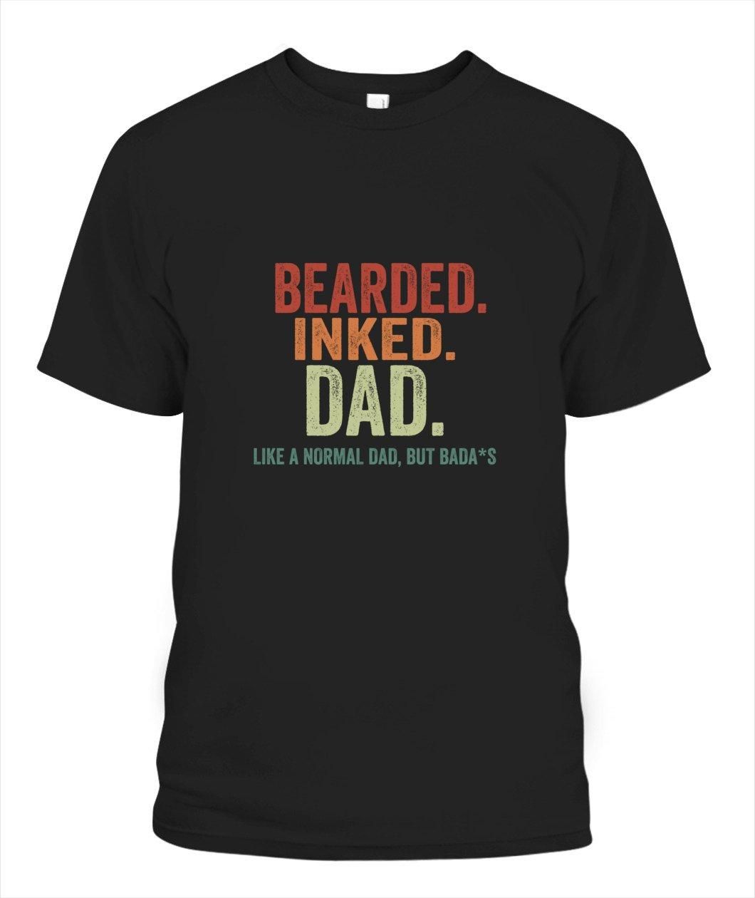 Bearded Inked Dad Unisex T Shirt  K1406