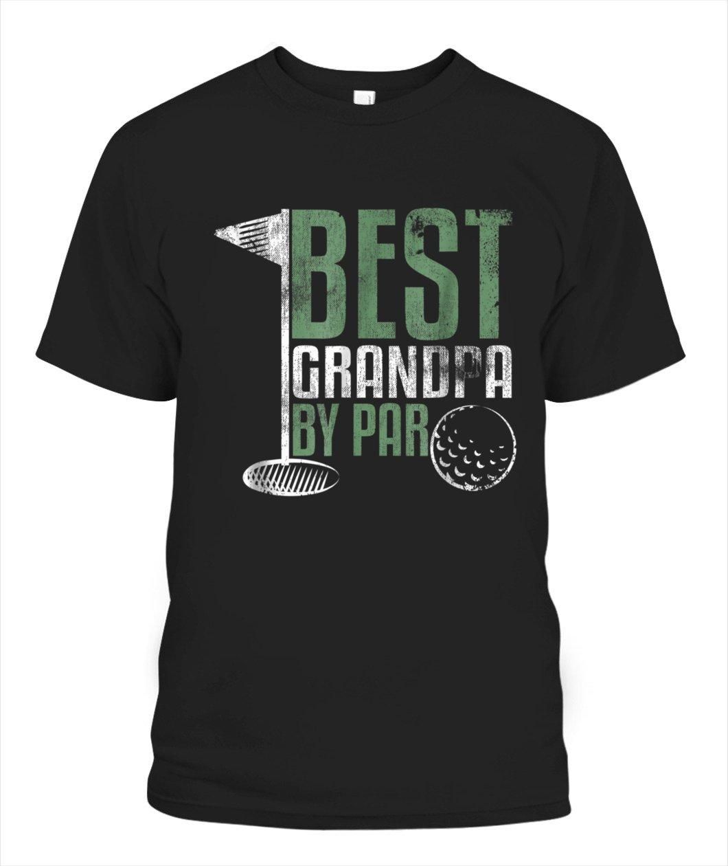 Best Grandpa By Par Tee Shirt Fathers Day Golf Sports Tee Shirt