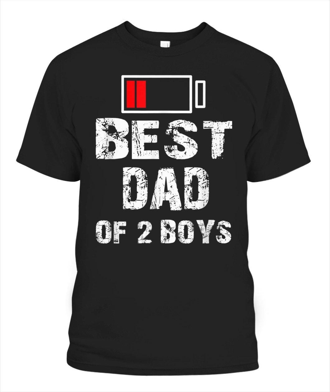 Best Dad Of 2 Boys Fathers Day Unisex T Shirt  H6296
