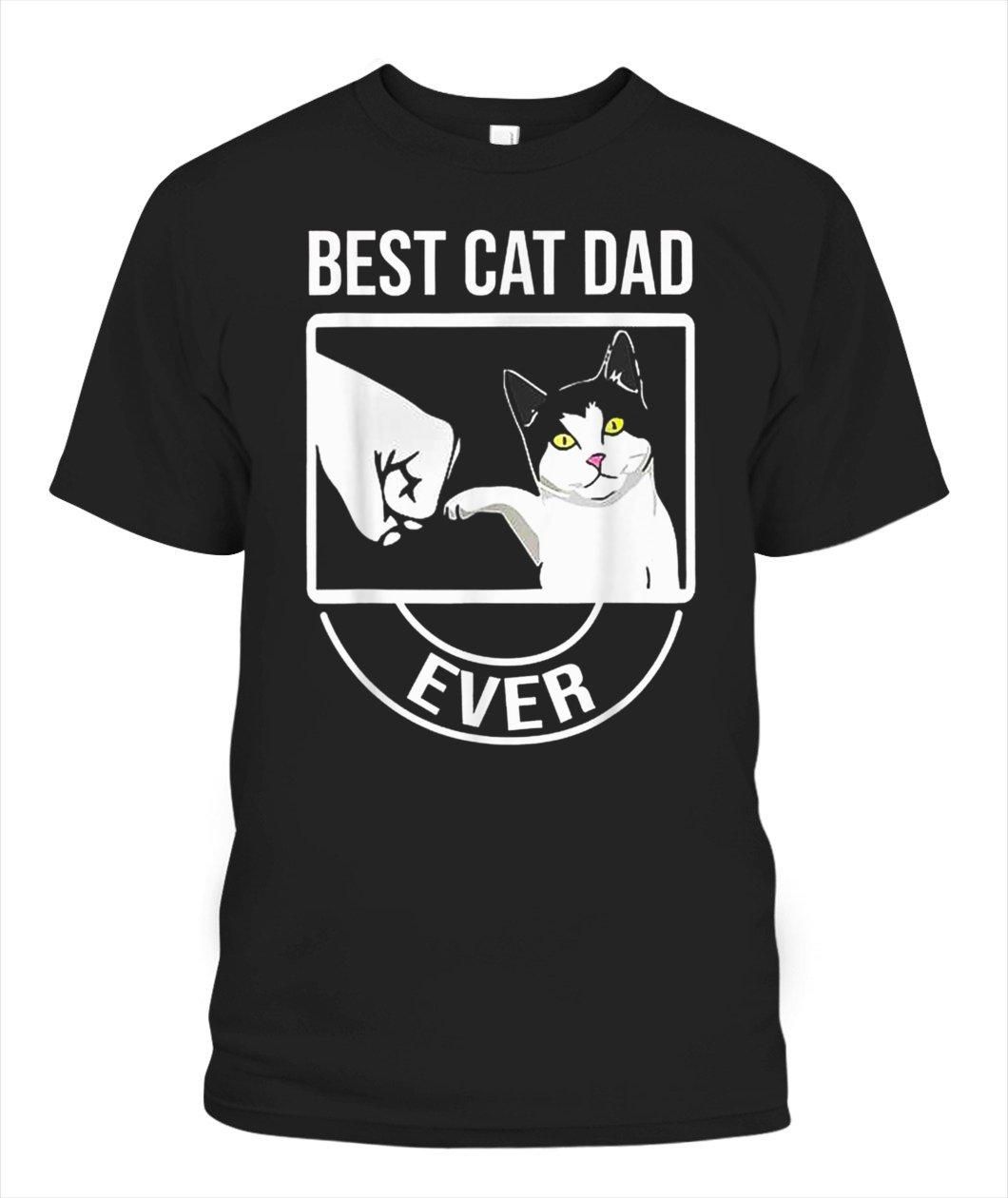 Best Cat Dad Ever Funny Paw Kitten Cat Fist Bump Unisex T Shirt  H1456