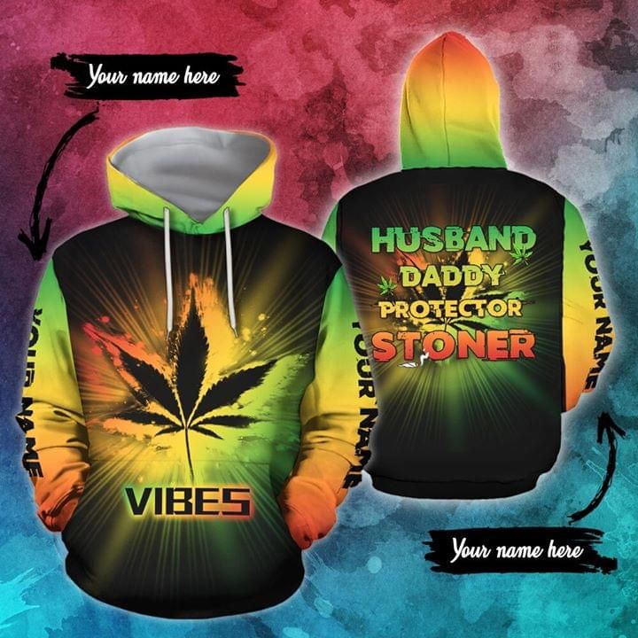 Personalized Custom Name Gift For Dad  Weed Cannabis 3D Hoodie