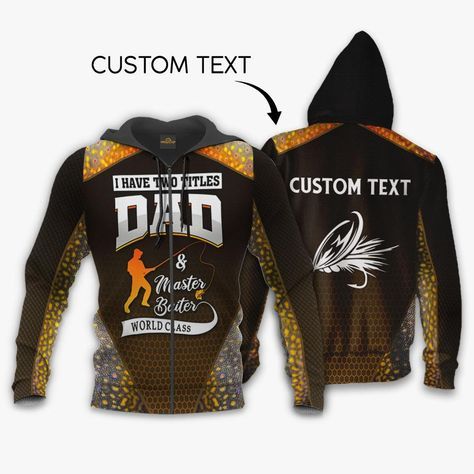 Gift For Dad  Personalized Custom Text I Have Two Titles Dad Fishing 3D Hoodie
