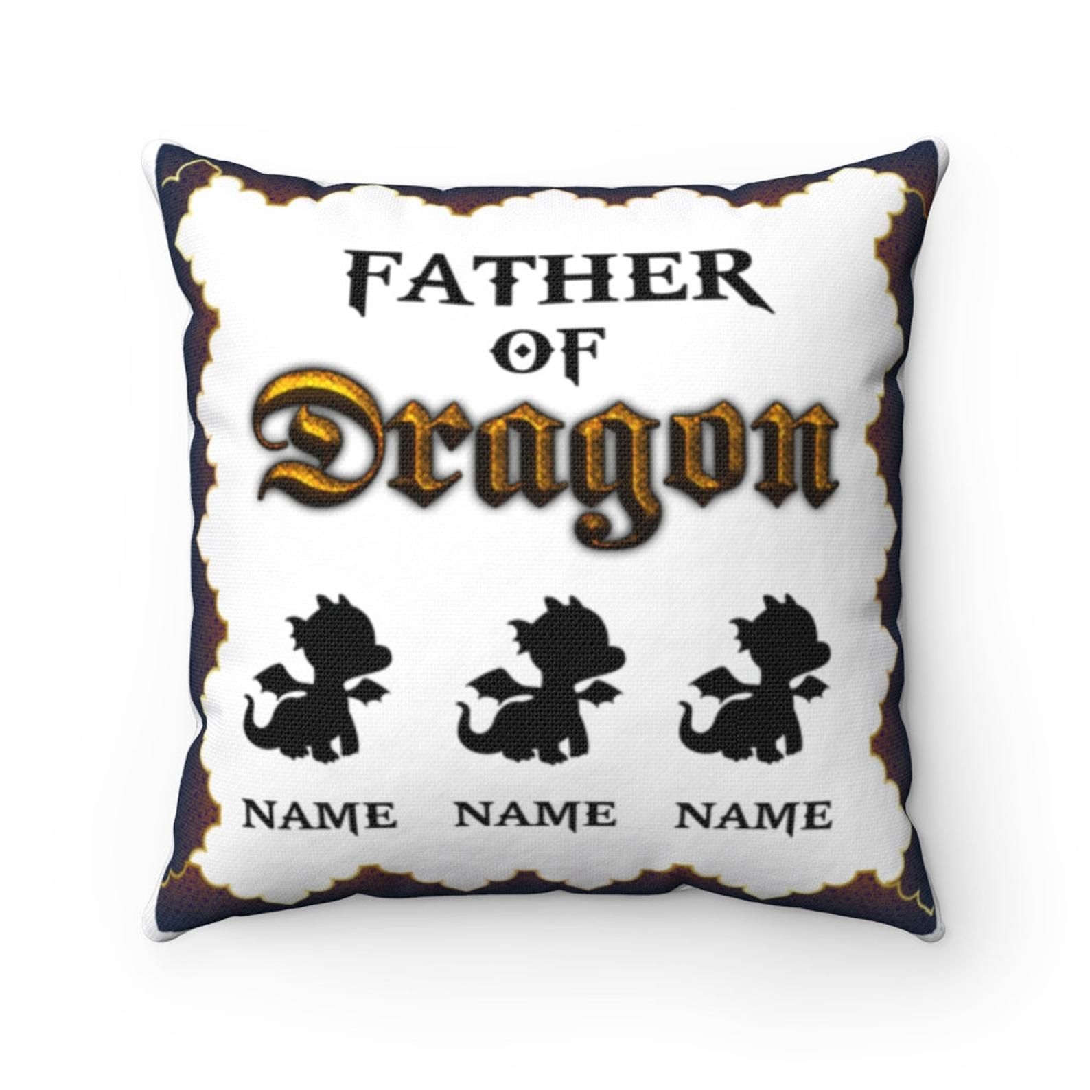 Gift For Dad Personalized Custom Father Of Dragon Pillow