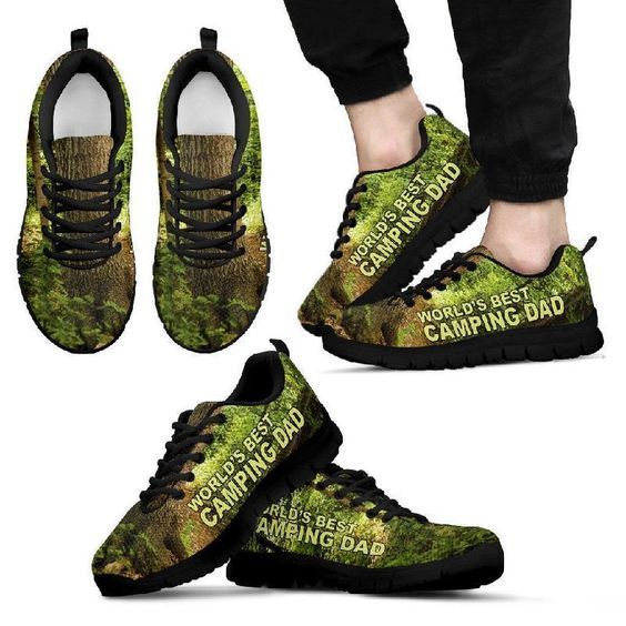 Gift For Dad  World's Best Camping Dad Camping Sneaker Shoes