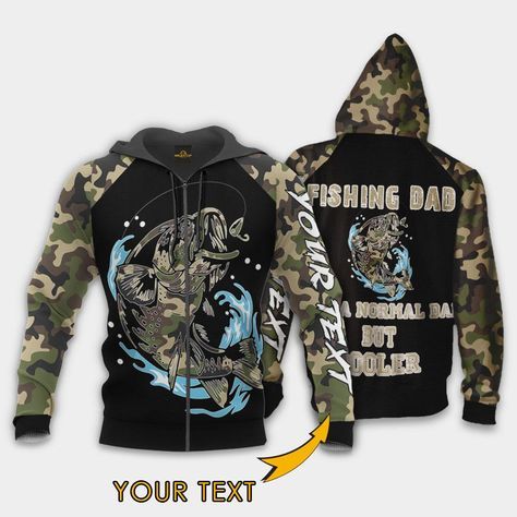 Gift For Dad Personalized Custom Fishing Dad Fishing 3D Zip Hoodie