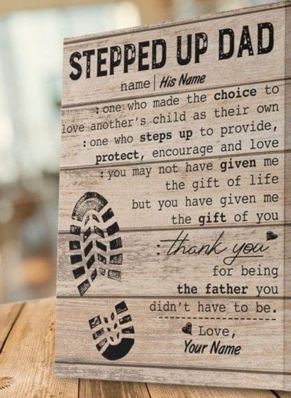 Personalized Father's Day Gift For Bonus Dad Footprint Picture On Frame