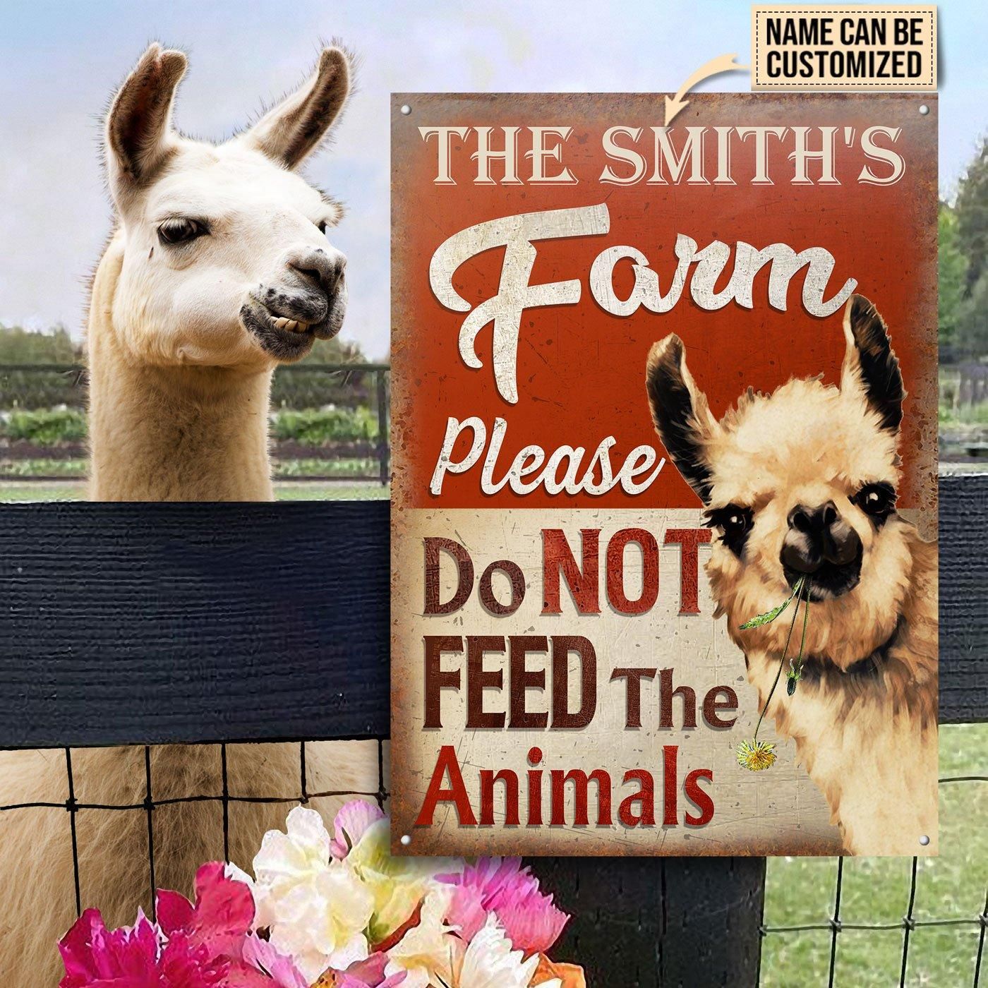 Personalized Llama Please Do Not Feed Customized Classic Metal Signs