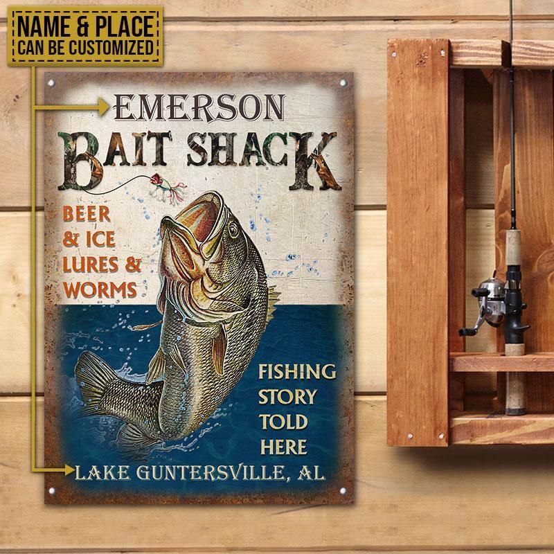 Personalized Fishing Story Bait Shack Lures Customized Classic Metal Signs PAN