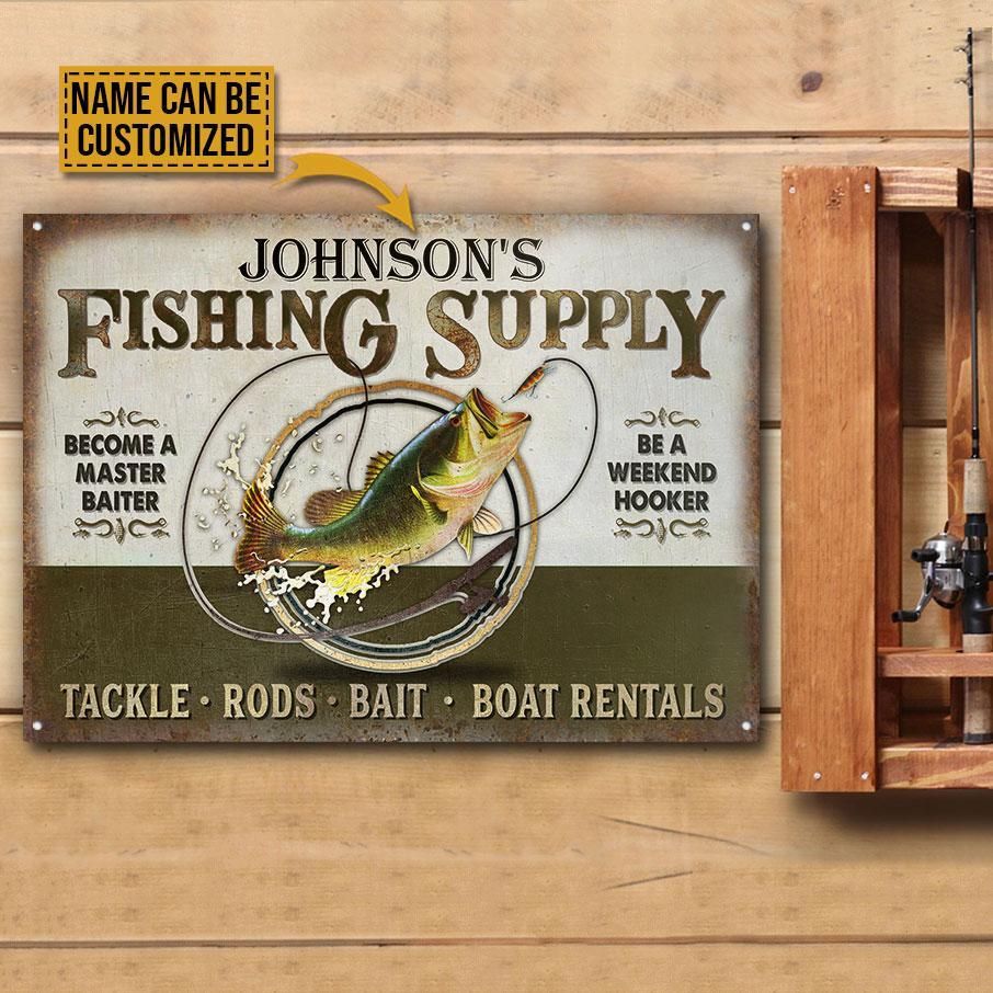 Personalized Fishing Supply Rod Bait Customized Classic Metal Signs