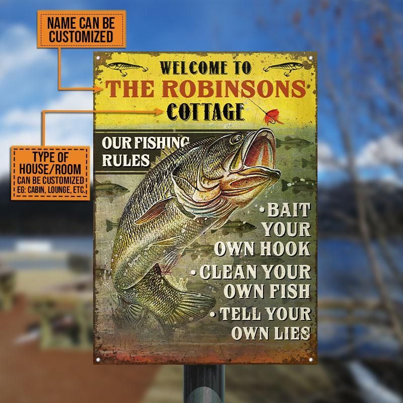 Personalized Fishing Bait Your Own Customized Classic Metal Signs PAN