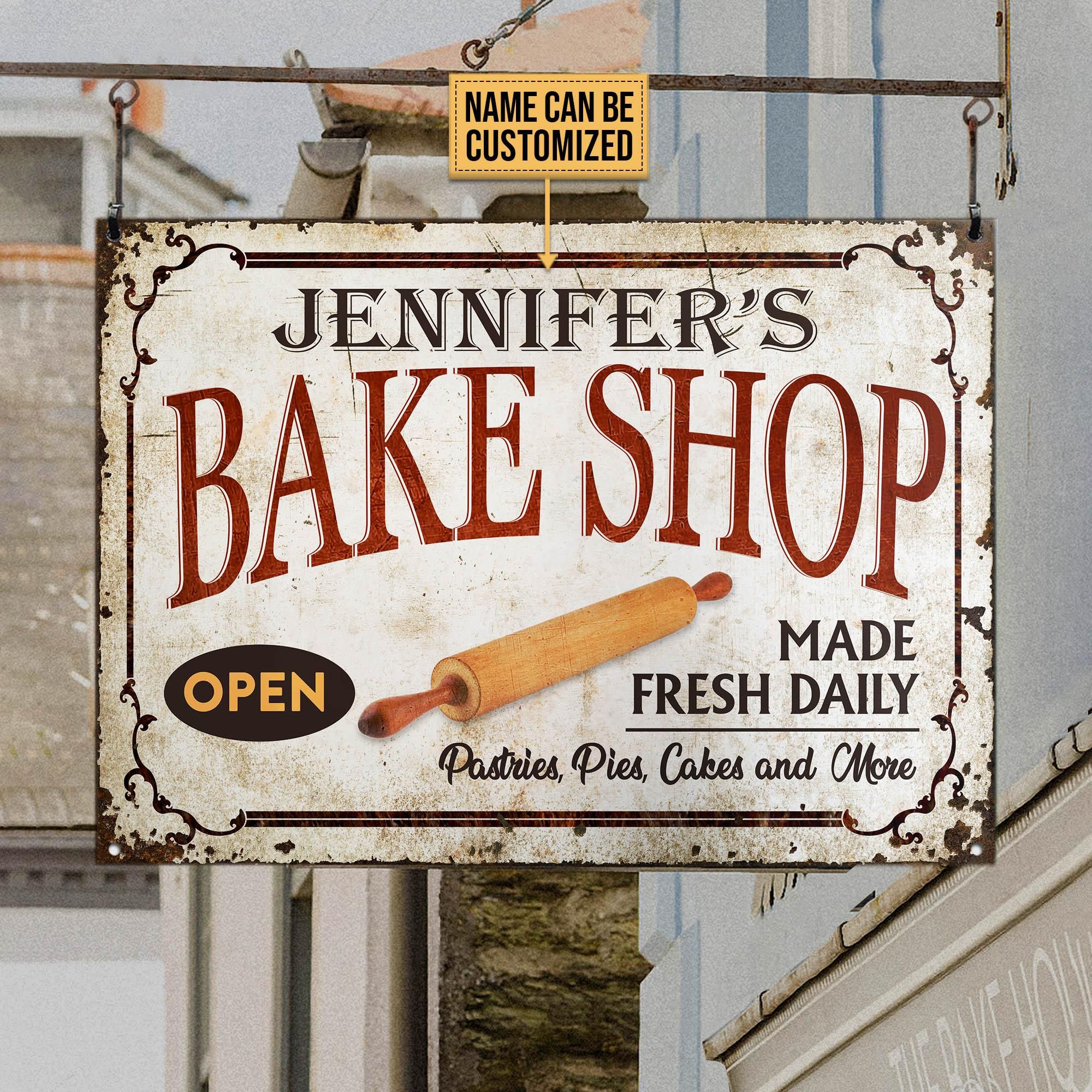 Personalized Bake Shop Made Fresh Daily Customized Classic Metal Signs